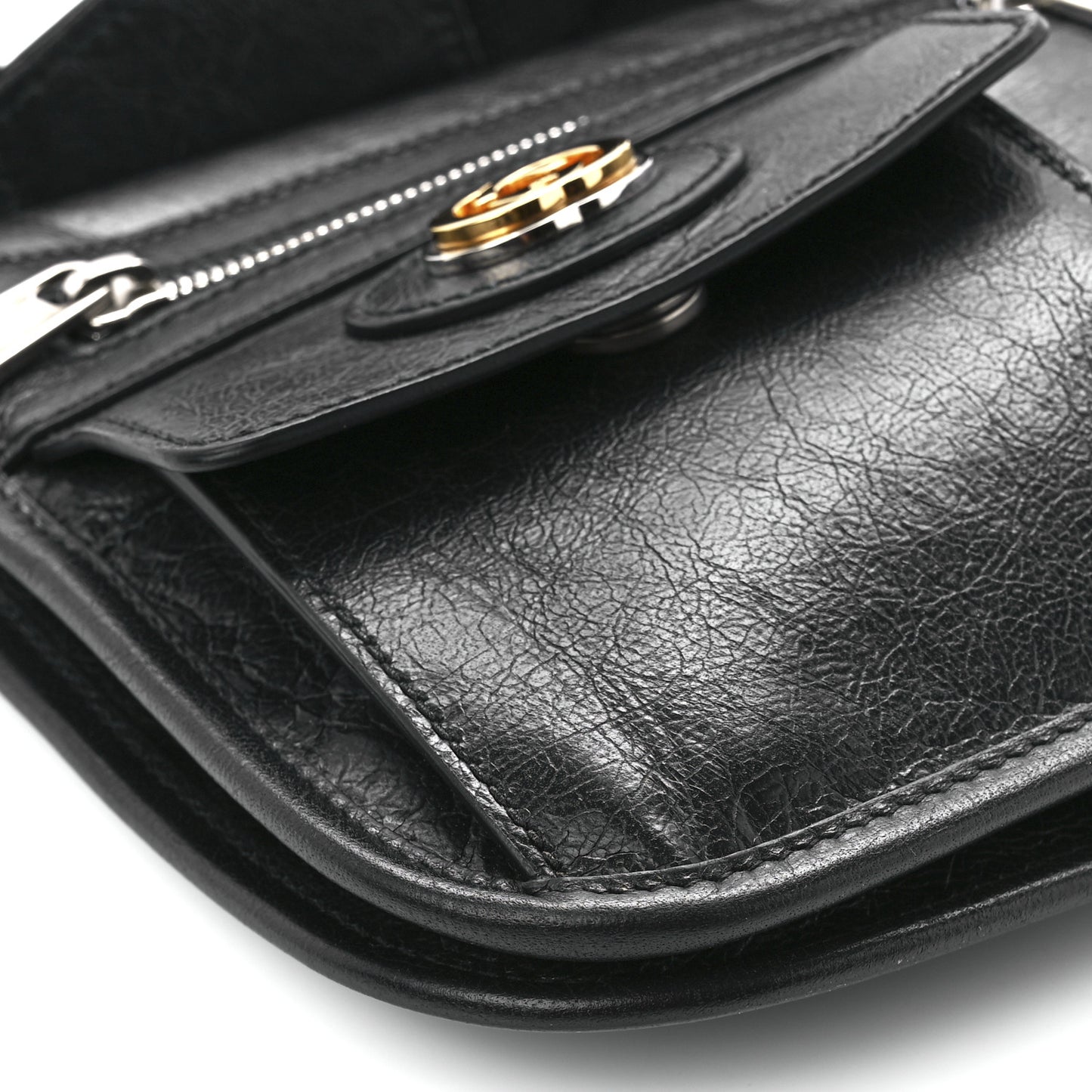 Fluffy Calfskin Morpheus Messenger Bag Black