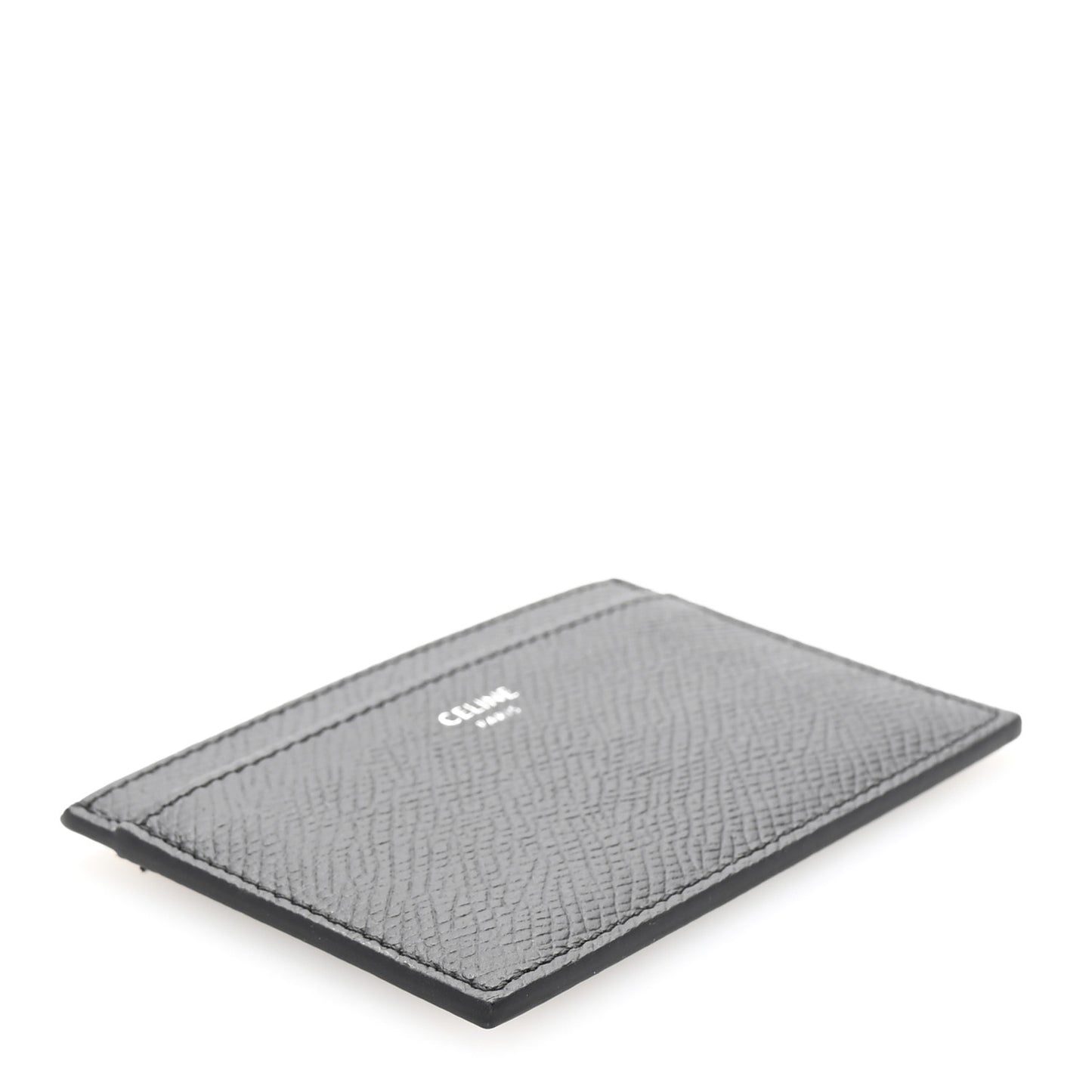 Grained Calfskin Card Holder Black