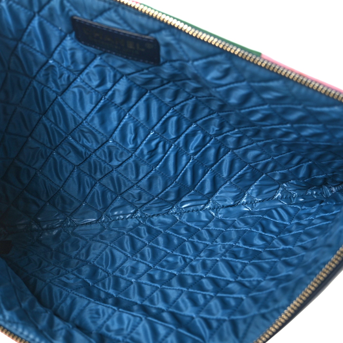 Lambskin Colorblock Cosmetic Case Multicolor