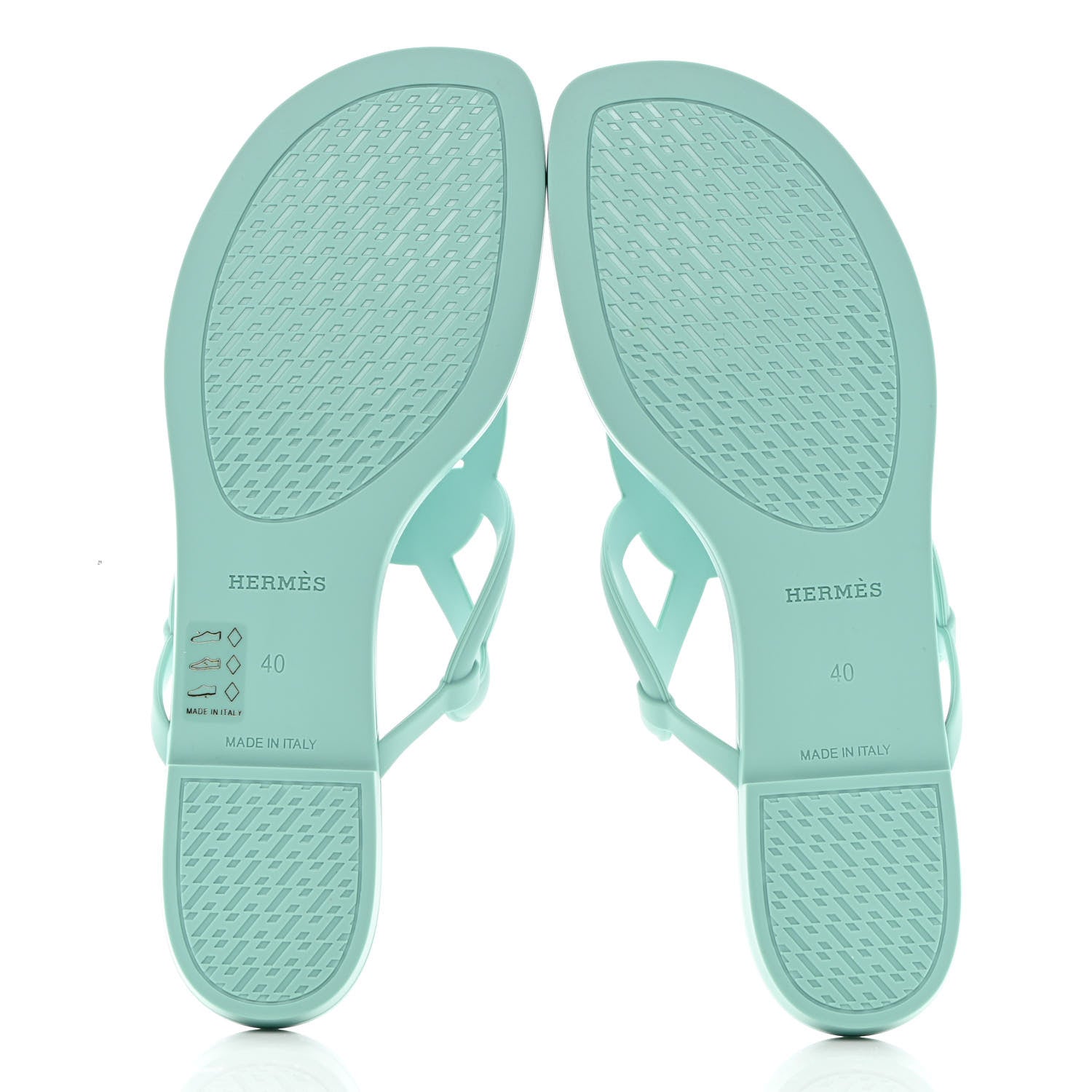 Hermes Rubber Womens Egerie Sandals 40 Vert Embrun 5 of 10