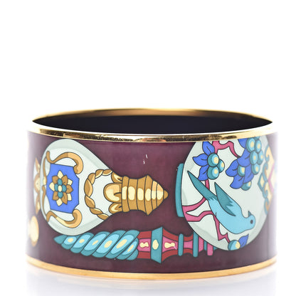 Hermes Enamel Printed Qu' Importe Le Falcon Extra Wide Bracelet 70 3 of 4