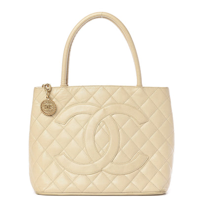 Chanel Caviar Quilted Medallion Tote Light Beige 1 of 18