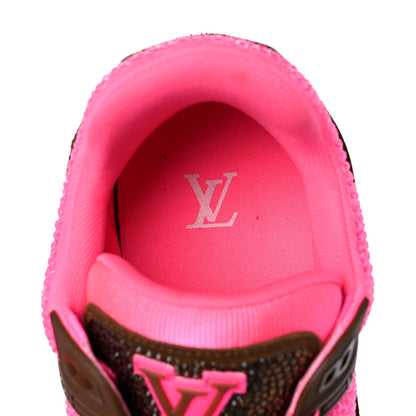 Louis Vuitton Crystal Mens LV Trainer Sneakers 9.5 Pink Brown 8 of 9