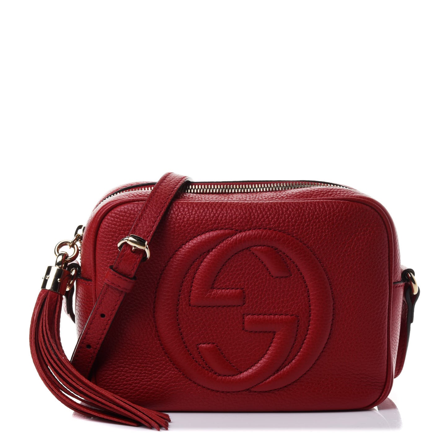 Pebbled Calfskin Small Soho Disco Bag Tabasco Red