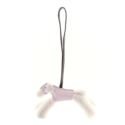 Hermes Milo Lambskin Shearling Budy Charm Mauve Pale Rouge Sellier 1 of 4