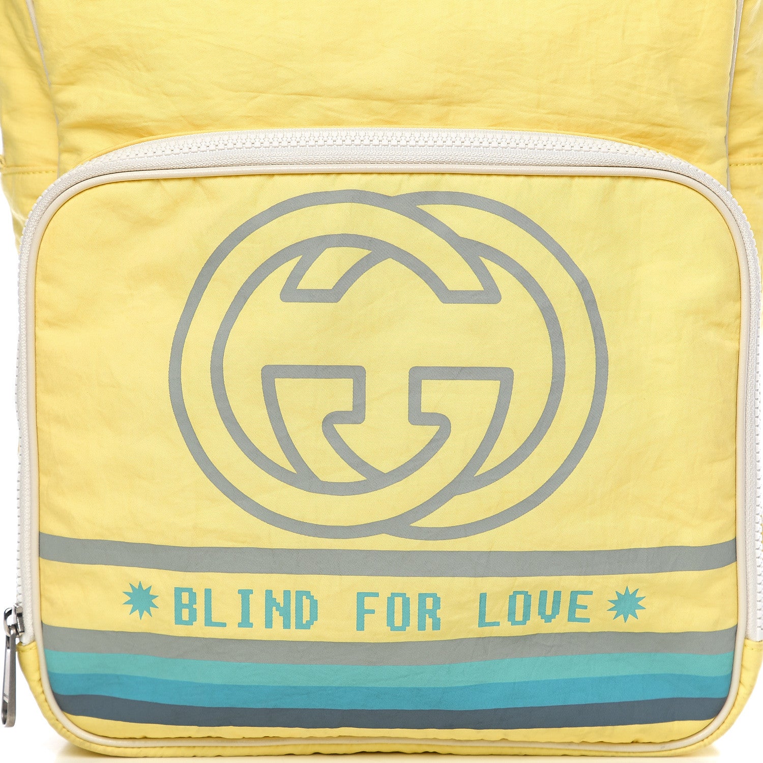 Gucci Nylon Twill Blind For Love Interlocking G Backpack Pastel Yellow Multicolor 9 of 9