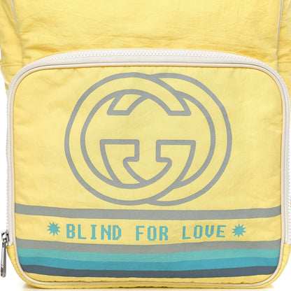 Gucci Nylon Twill Blind For Love Interlocking G Backpack Pastel Yellow Multicolor 9 of 9