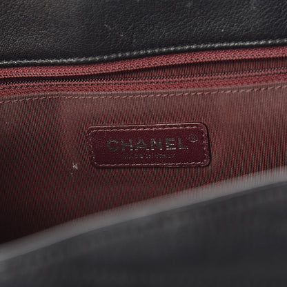 Chanel Shiny Goatskin Chevron Quilted Large Gabrielle Shopping Tote Black 6 of 18
