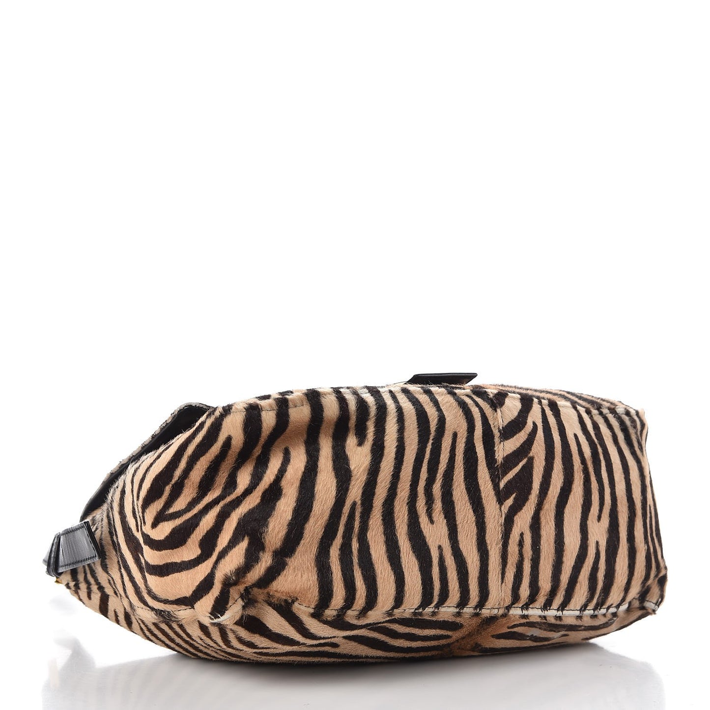 Calf Hair Zebra Print Mama Baguette Brown