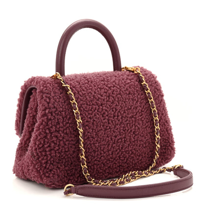 Chanel Shearling Lambskin Small Coco Handle Flap Pink 3 of 10