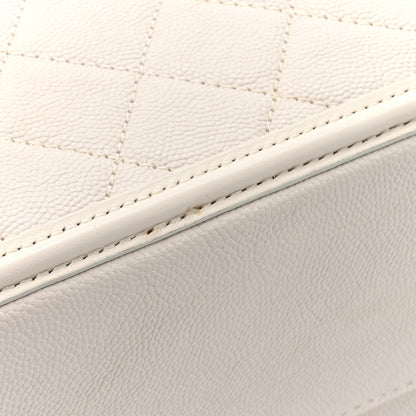 Chanel Caviar Quilted Large CC Filigree Vanity Case White 12 of 13