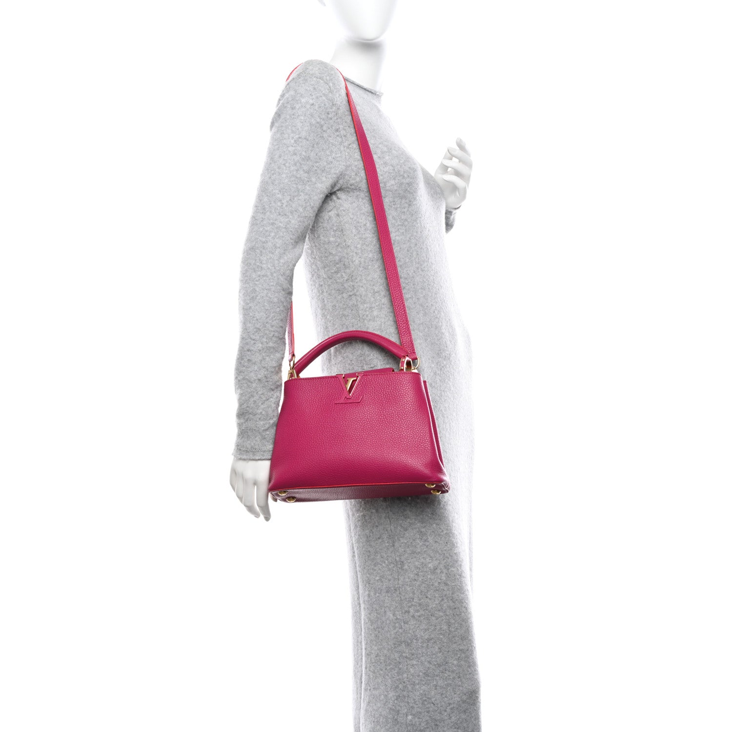 Louis Vuitton Taurillon Capucines BB Hibiscus Flamingo 2 of 9