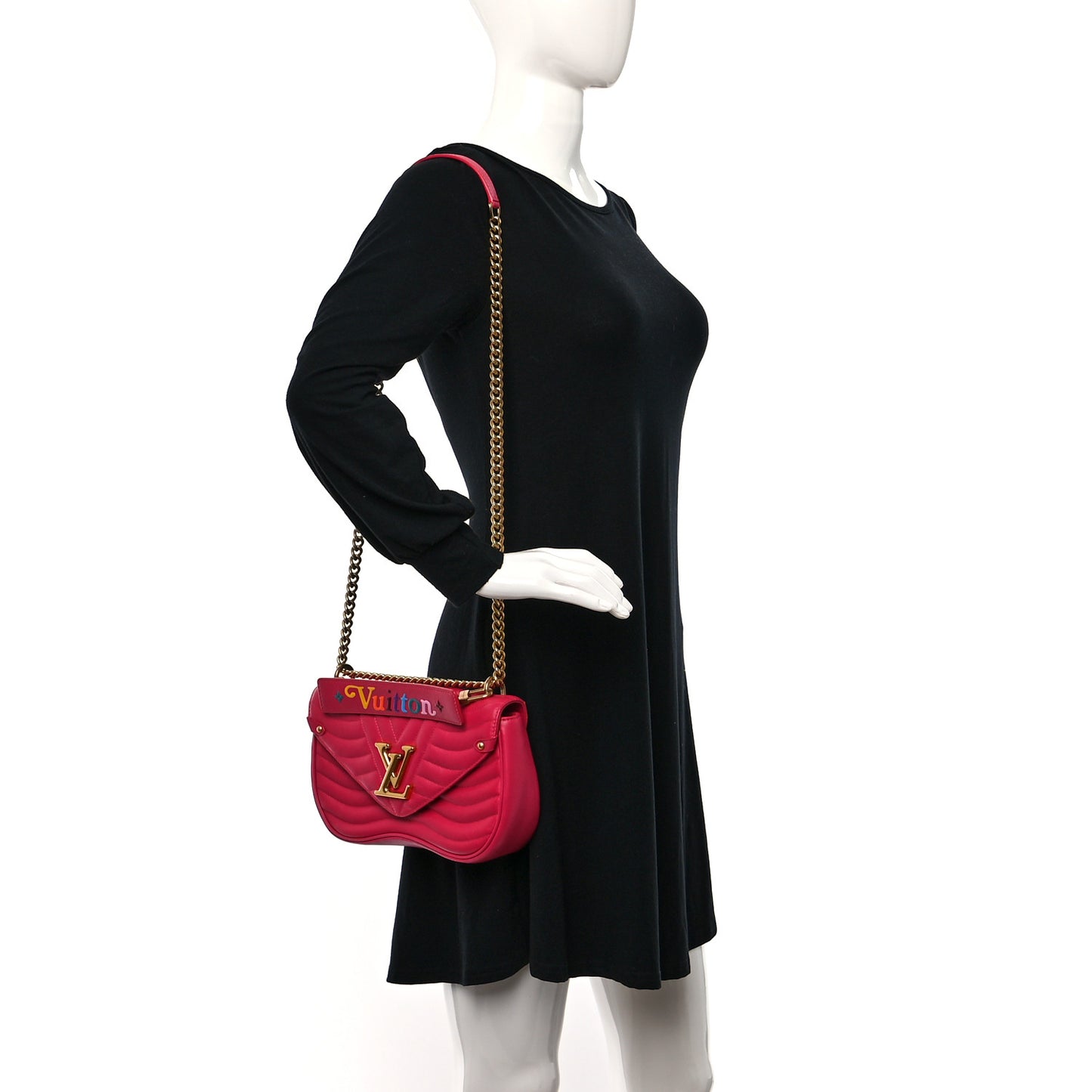 Calfskin New Wave Chain MM Rose Freesia