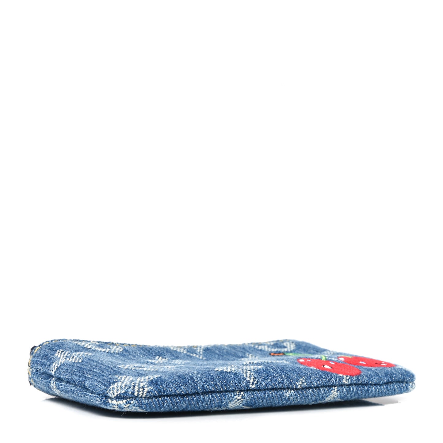 LV X TM Monogram Denim Cerises Key Pouch Blue
