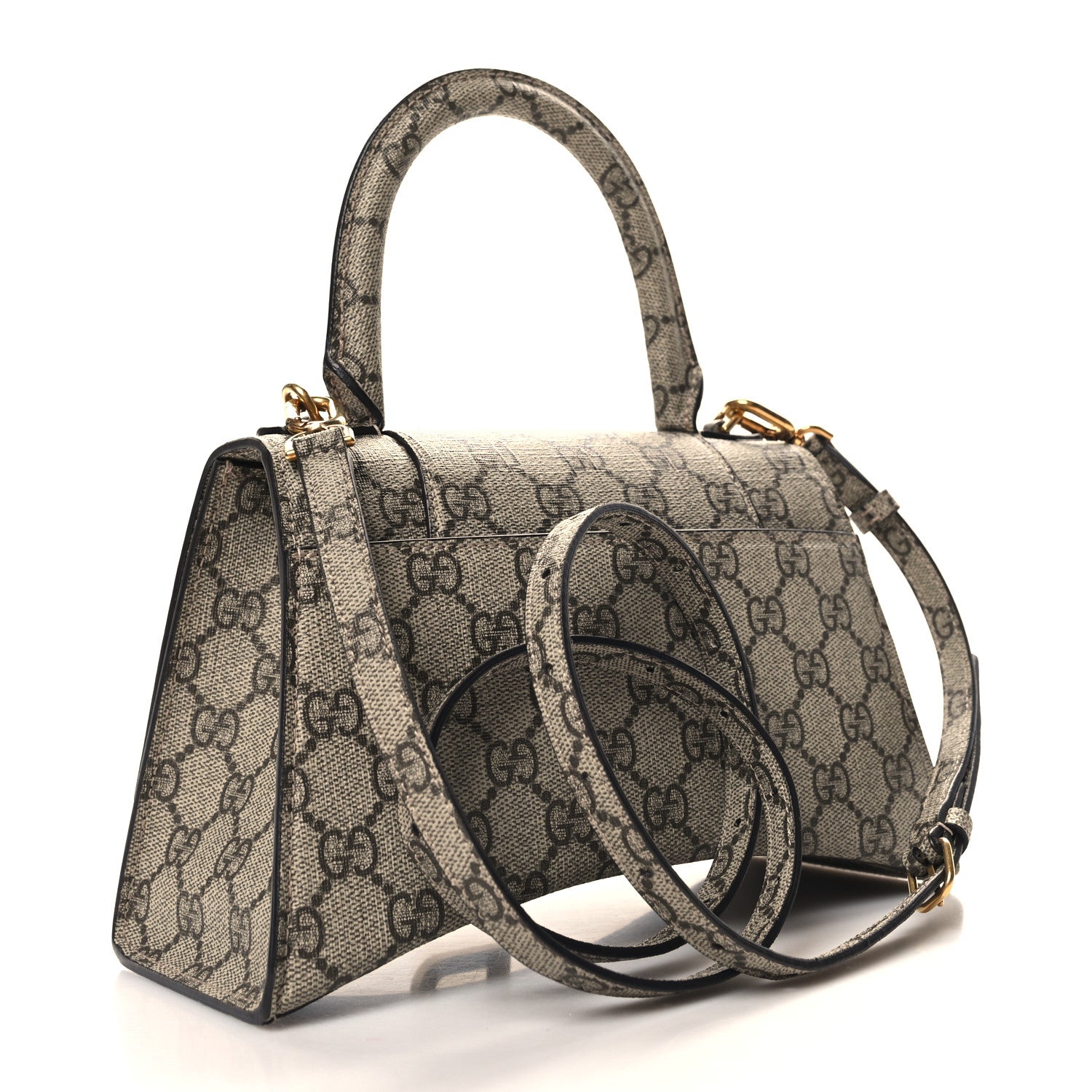 Balenciaga X GUCCI GG Supreme Monogram Small Hourglass Top Handle Bag Beige Ebony 3 of 10