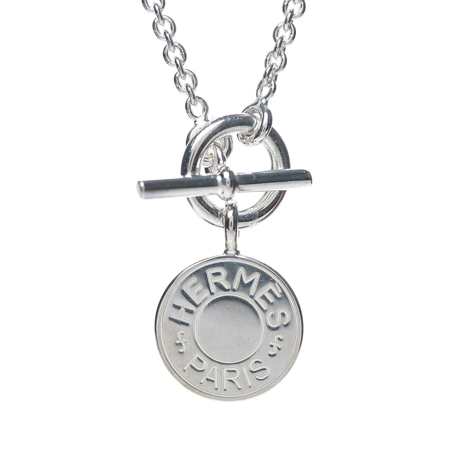 Hermes Sterling Silver Amulettes H Confettis Pendant Necklace 4 of 4