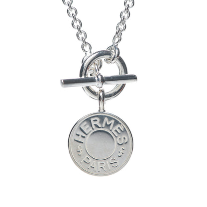 Hermes Sterling Silver Amulettes H Confettis Pendant Necklace 4 of 4