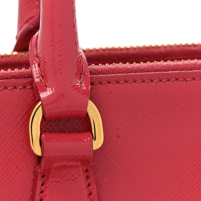 Prada Saffiano Vernice Small Galleria Double Zip Tote Peonia 17 of 26