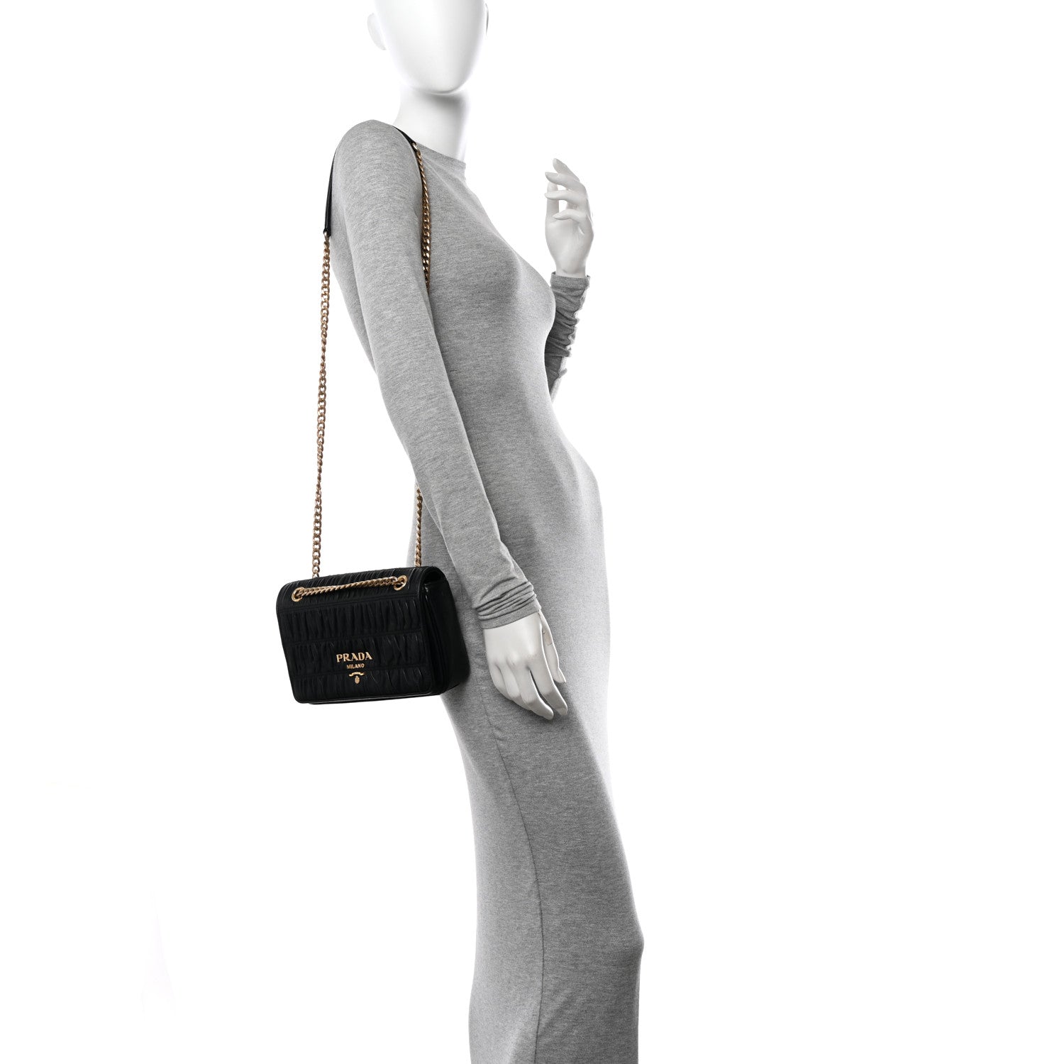 Prada Nappa Gaufre Flap Black 3 of 11