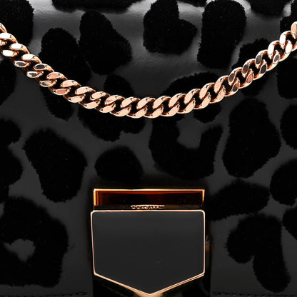 Jimmy Choo Calfskin Leopard Lockett Petite Shoulder Bag Black 7 of 9