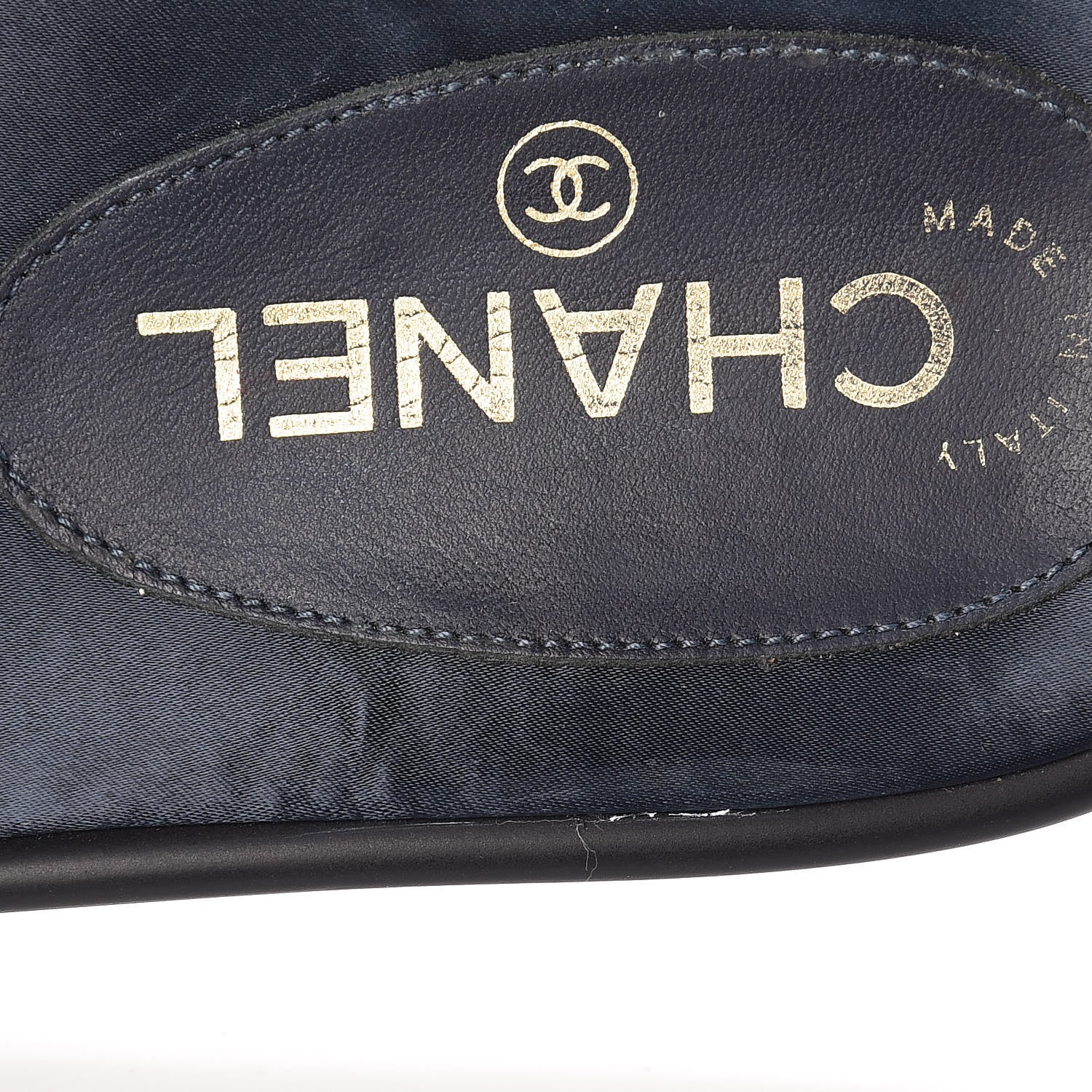 Chanel Canvas Chain Flat Sandals 38 Marine 9 of 11