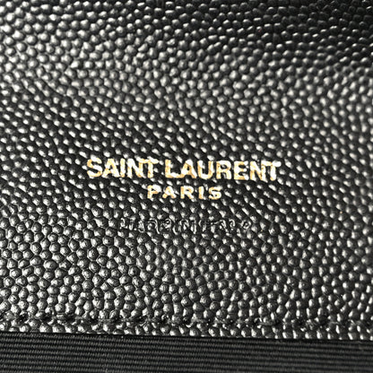 Saint Laurent Grain De Poudre Textured Mixed Matelasse Triquilt Monogram Clutch Black 6 of 9