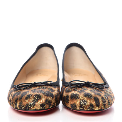 Christian Louboutin Lurex Leopard La Massine Flats 39.5 Black Gold 2 of 8