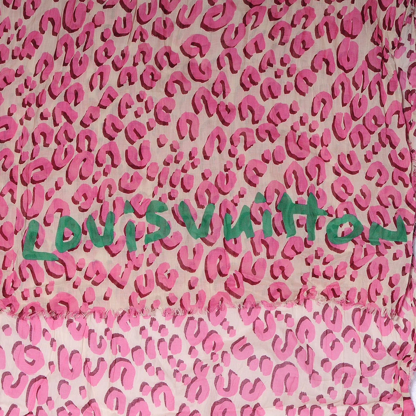 Cotton Leopard Pareo Blanc Corail