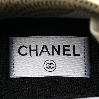 Chanel Suede Calfskin Embroidered CC Sneakers 42 Beige Black 7 of 9