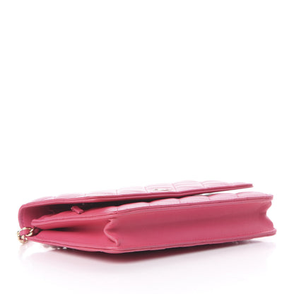 Chanel Lambskin Quilted Wallet On Chain WOC Pink 3 of 13