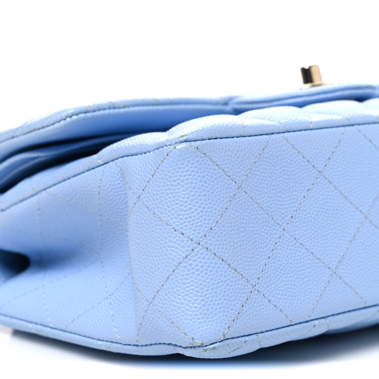 Chanel Caviar Quilted Small Double Flap Light Blue 9 of 13