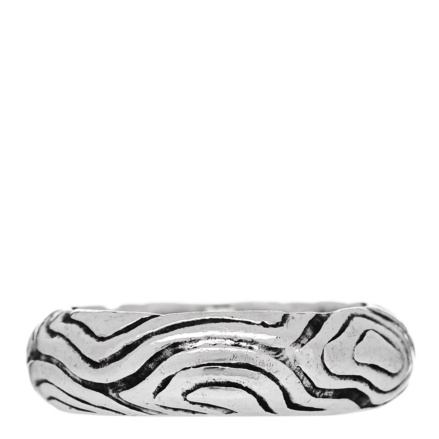 Sterling Silver Wood Grain Band Ring 47 4.25