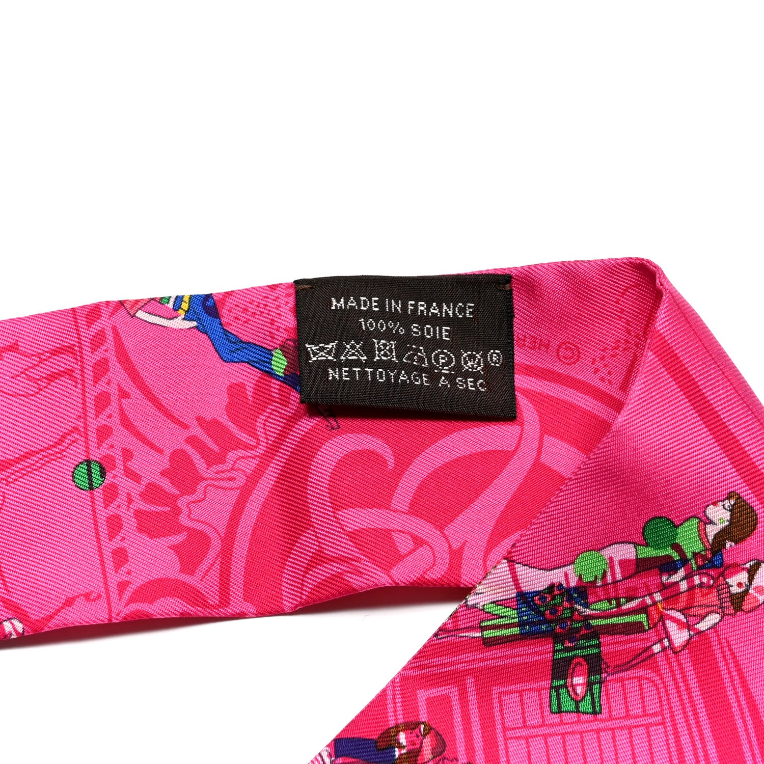Hermes Silk Ex-Libris Les Parisie Twilly Rose Indien Vert Bleu 4 of 4