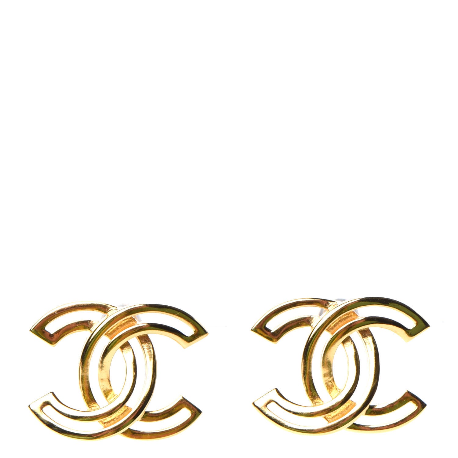 Chanel Metal Obazine CC Earrings Gold 1 of 4
