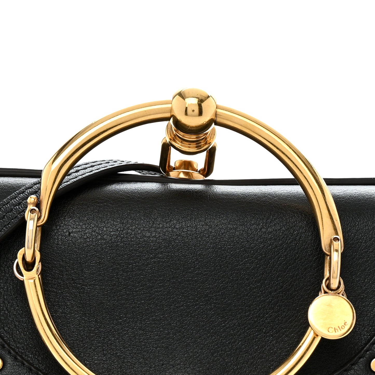 Calfskin Small Nile Bracelet Minaudiere Bag Black