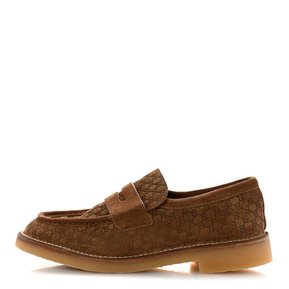 Gucci Luxury Suede Microguccissima Mens Loafers 9.5 Nocciola 1 of 11