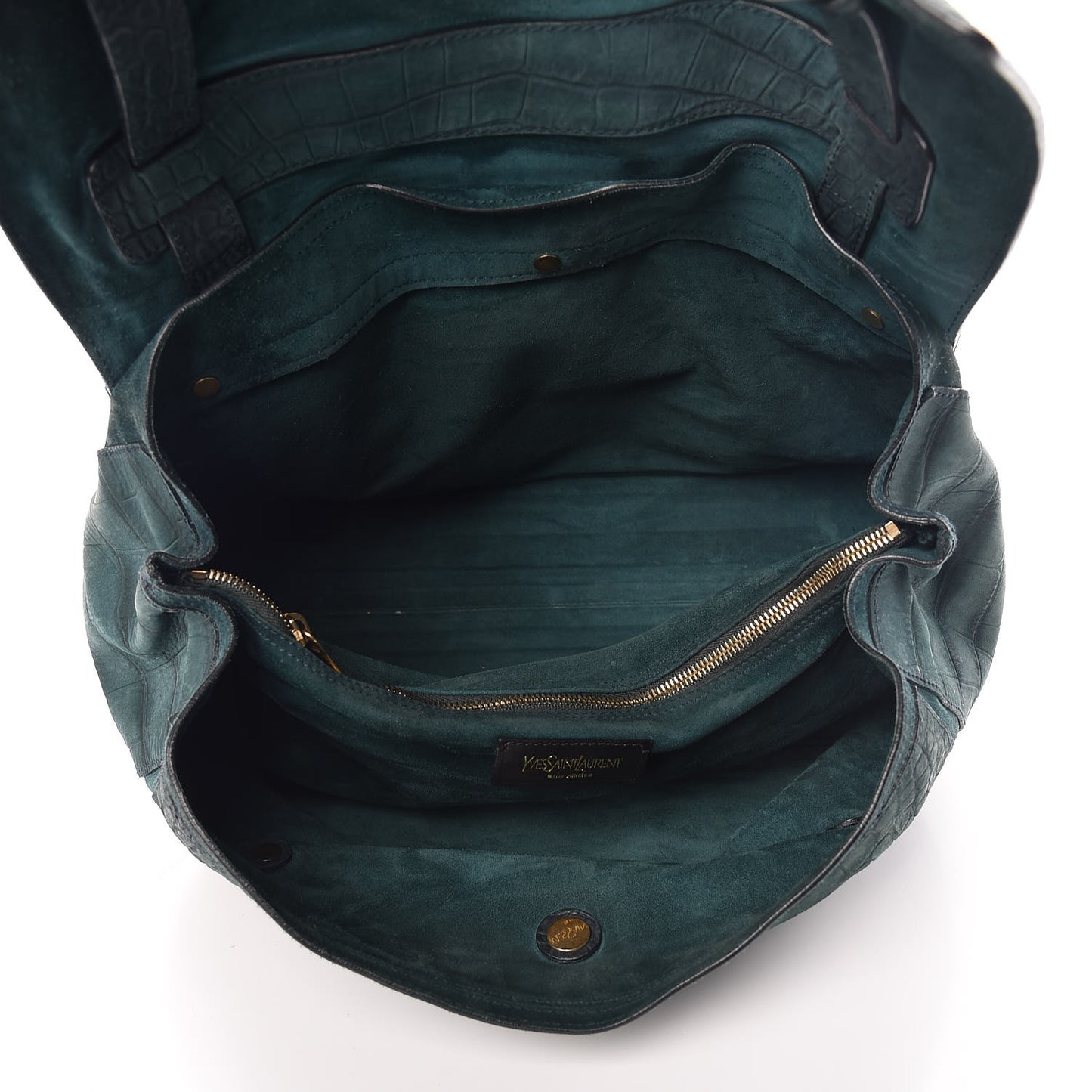 Nubuck Croc Embossed Large Muse Two Green