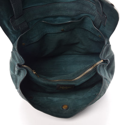 Saint Laurent Nubuck Croc Embossed Large Muse Two Green 5 of 10