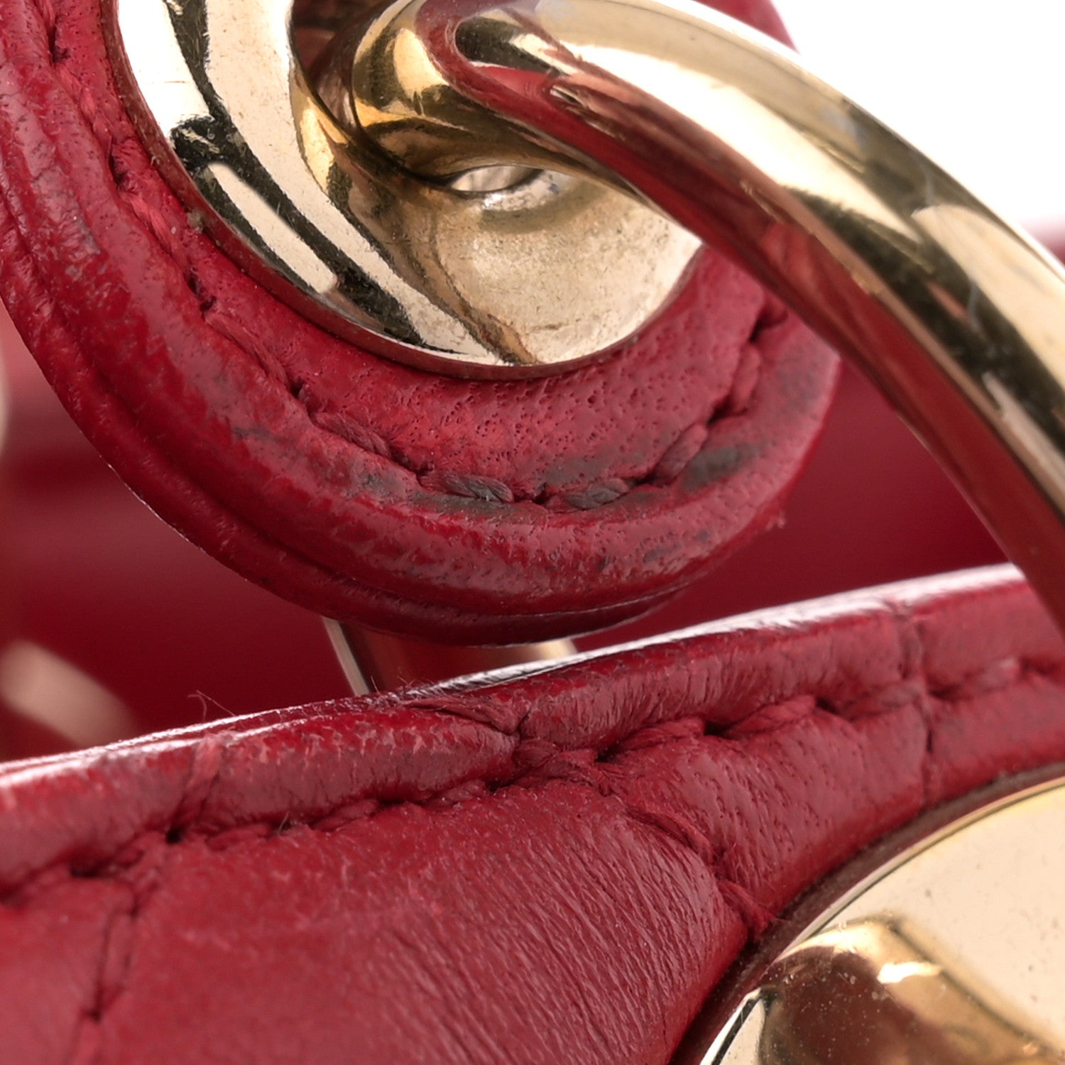 Christian Dior Lambskin Cannage Medium Lady Dior Red 12 of 12