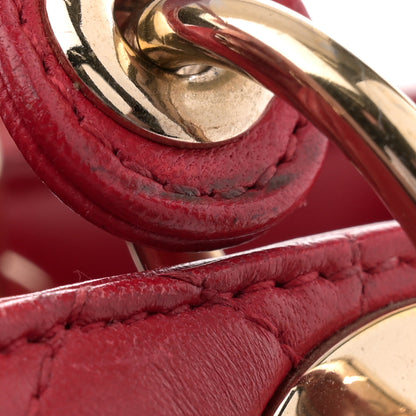 Christian Dior Lambskin Cannage Medium Lady Dior Red 12 of 12