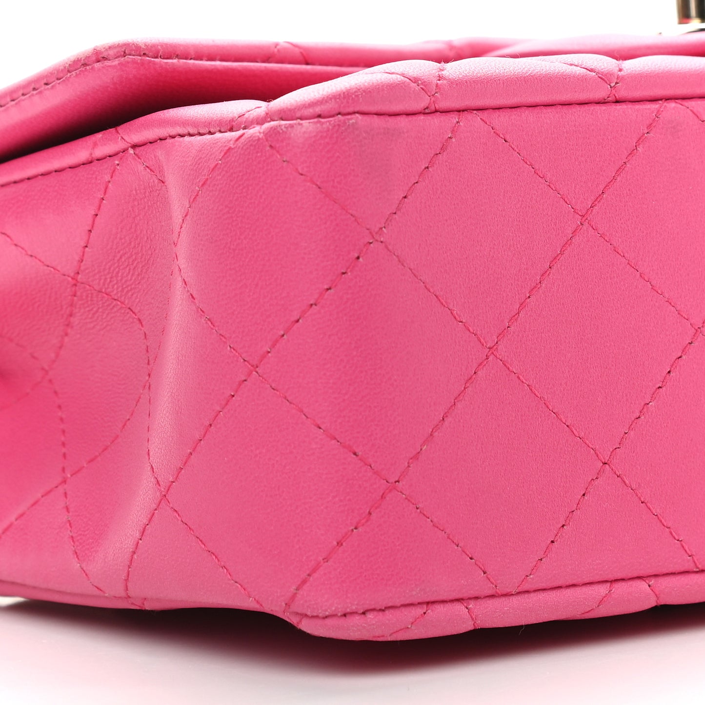 Lambskin Quilted Mini Rectangular Flap Pink
