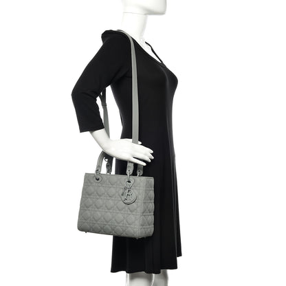 Christian Dior Ultra Matte Calfskin Cannage Medium Lady Dior Grey Stone 2 of 14