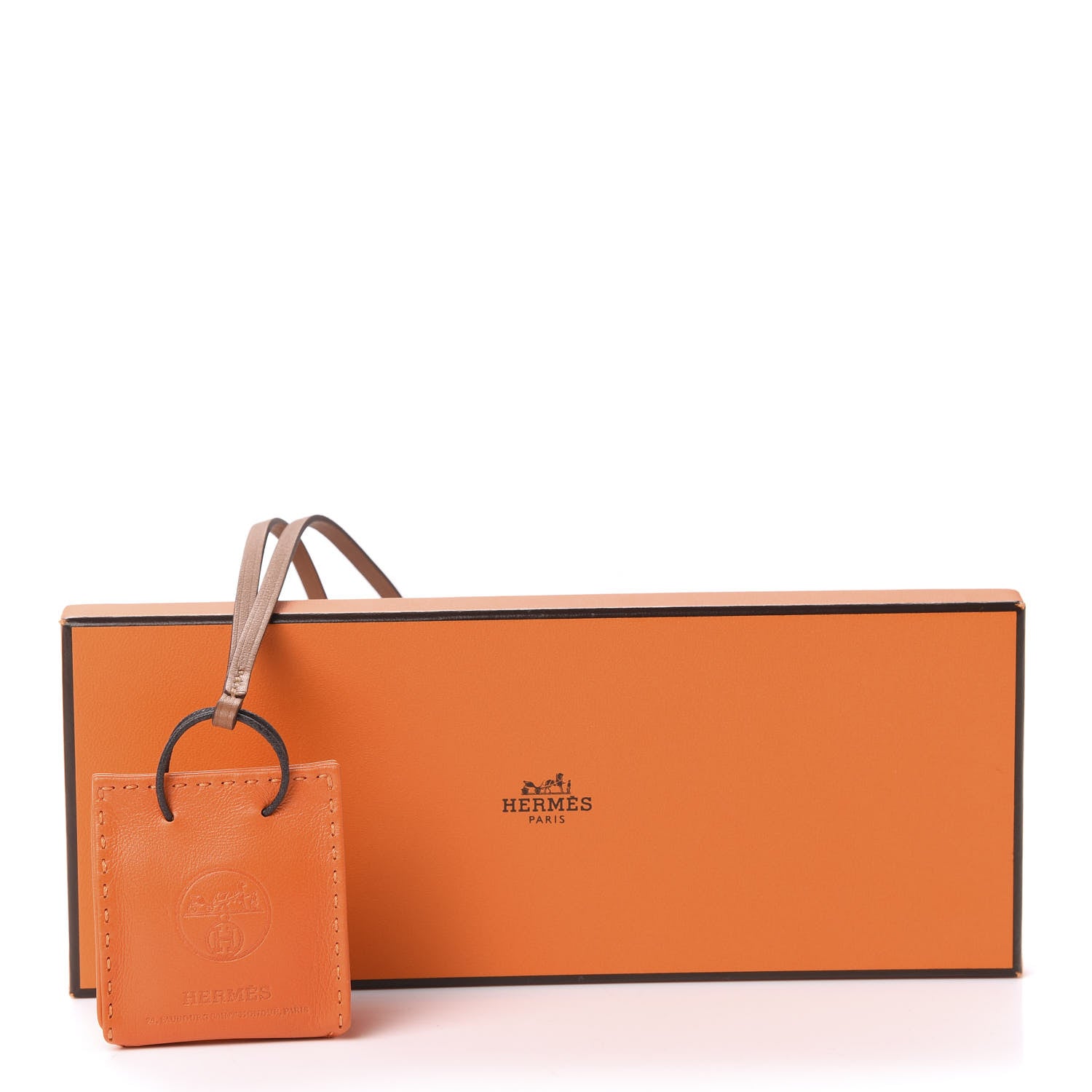 Hermes Milo Lambskin Swift Shopping Bag Charm Feu Gold 4 of 4