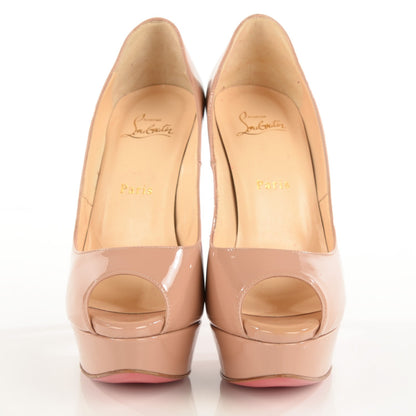 Christian Louboutin Patent Lady Peep 150 Pumps 38.5 Nude 2 of 7