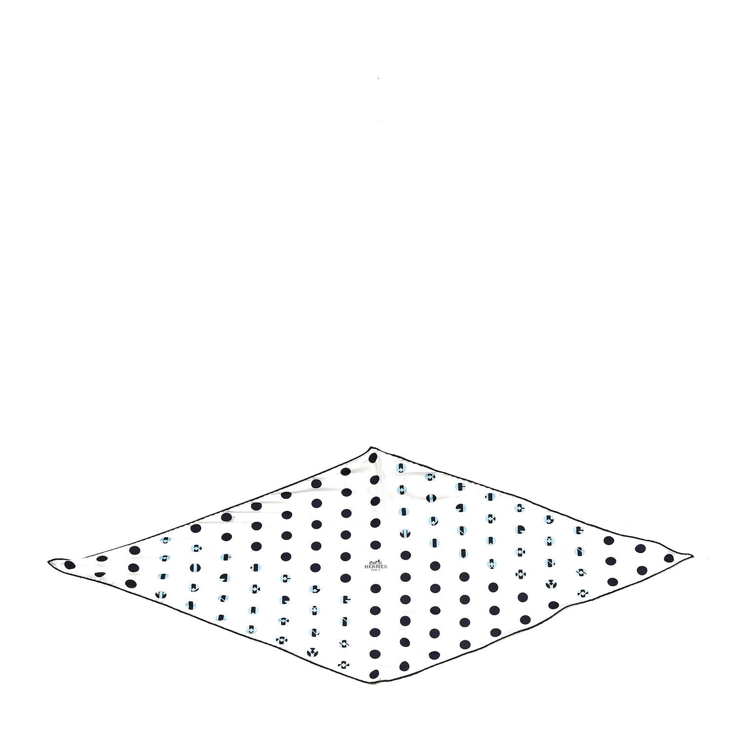 Silk Alphapois Losange Medium Scarf Blanc Marine Ciel