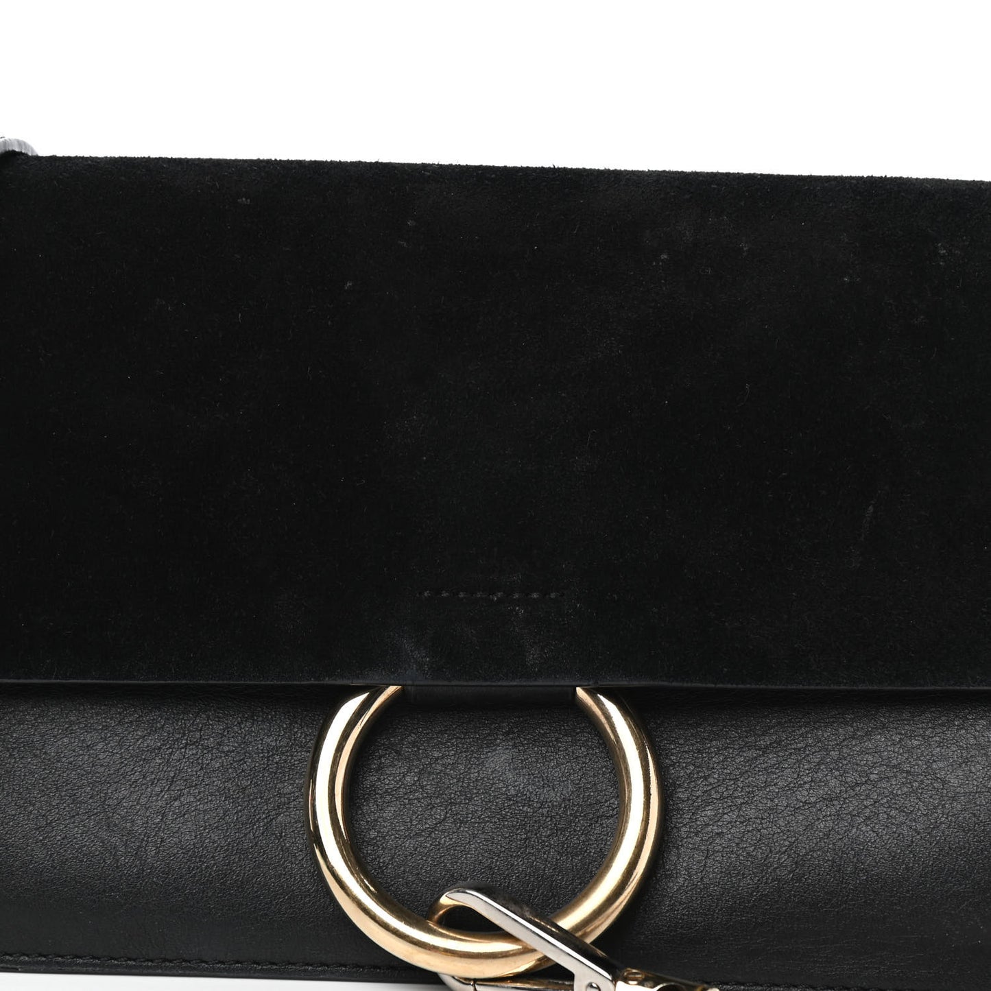 Suede Calfskin Small Faye Shoulder Bag Black