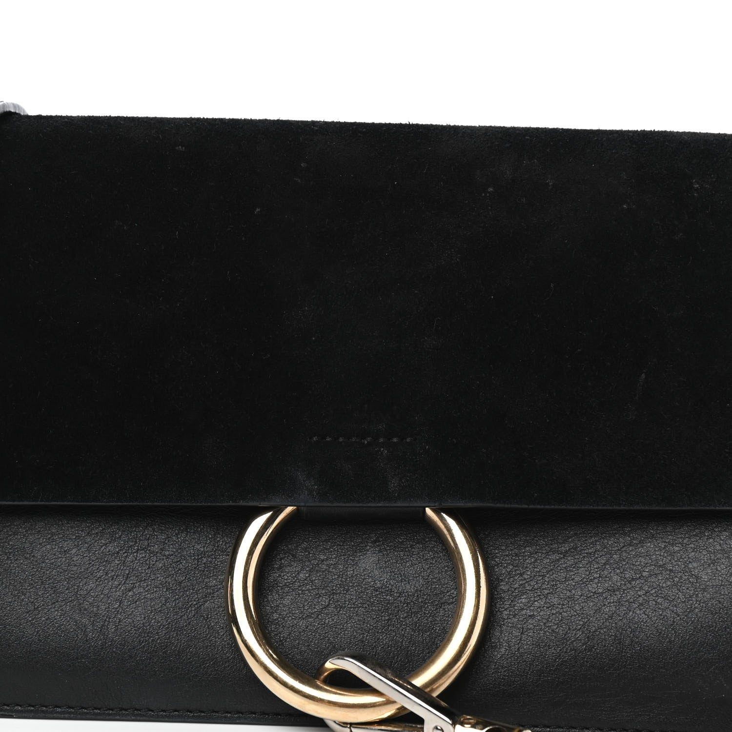 Chloe Suede Calfskin Small Faye Shoulder Bag Black 9 of 9