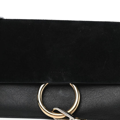 Chloe Suede Calfskin Small Faye Shoulder Bag Black 9 of 9