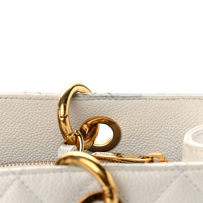 Chanel Caviar Quilted Grand Shopping Tote GST White 14 of 21