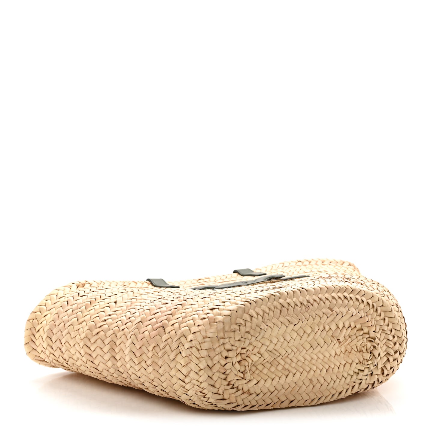 Raffia Calfskin Triomphe Medium Panier  Green